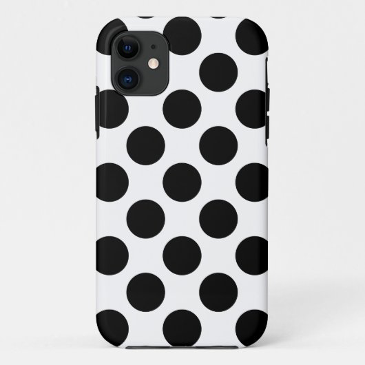 ドットのシームレスなパターン黒+背面 Case-Mate iPhoneケース (裏面)
