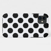 ドットのシームレスなパターン黒+背面 Case-Mate iPhoneケース (裏面(横))