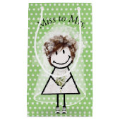 ドットのスニーカーを履いた花嫁スティックガール スモールペーパーバッグ (正面)