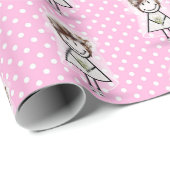 ドットのスニーカーを履いた花嫁スティックガール ラッピングペーパー (ロールコーナー)