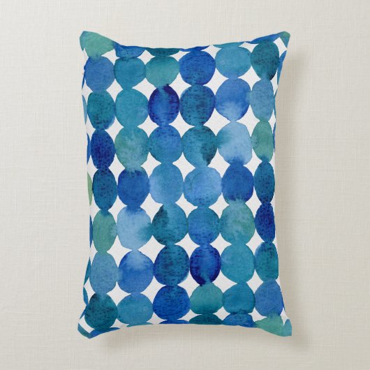 ドットのパターン – 青と緑 アクセントクッション (正面(垂直))