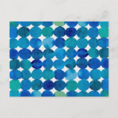 ドットのパターン – 青と緑 ポストカード (正面)