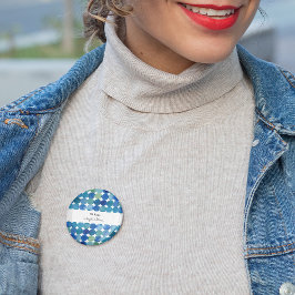 ドットのパターン – 青と緑 缶バッジ