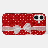 ドットのホワイトボウ Case-Mate iPhoneケース (裏面 (横))