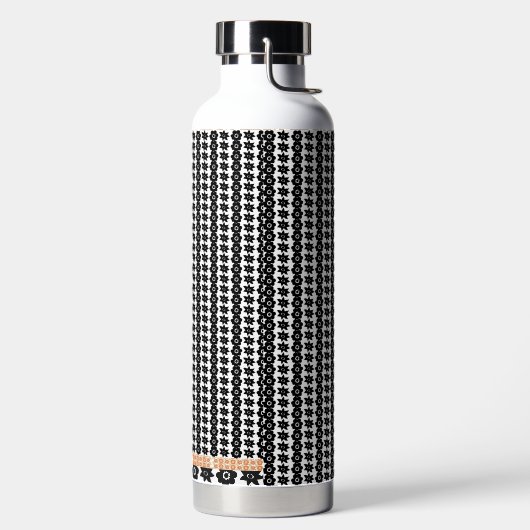 ドットの多い白黒の背景 ウォーターボトル (左面)