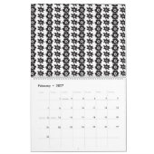 ドットの多い白黒の背景 カレンダー (2月 2027)