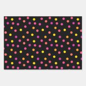 ドットの折り返し紙フラットシートセット3 ラッピングペーパーシート (正面)