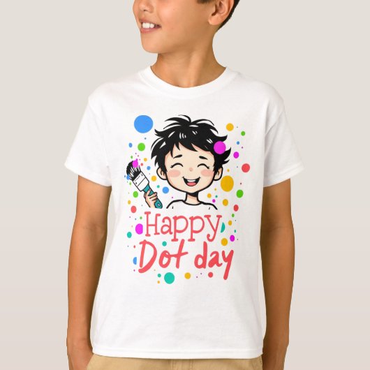 ドットの日おめでとう - 新学期の先生 Tシャツ (正面)