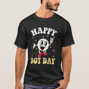 ドットの日 ヒッピースタイルのスマイルフェイス グルービー Tシャツ