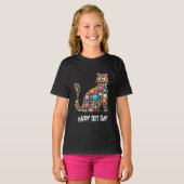 ドットの日 水玉 猫 Tシャツ (正面フル)