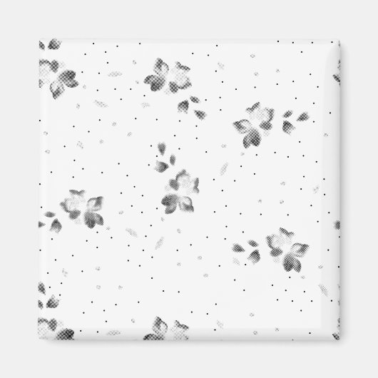 ドットの束の白黒の写真 マグネット (正面)