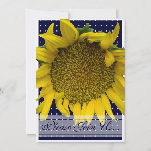 ドットの sunflower ウェディング 招待状 (正面)