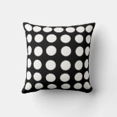 ドットはっきりしたブラック&ホワイト装飾用クッション クッション (裏面)