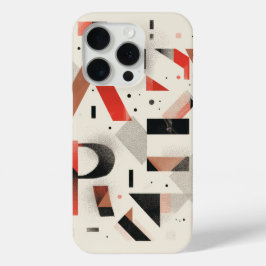ドットや形で分解されたアルファベット iPhone 15 PROケース