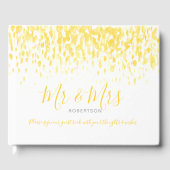 ドットアートカスタムカスケード結婚黄色 ゲストブック (正面)