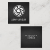 ドットアートカメラのシャッター写真家 スクエア名刺 (正面/裏面)