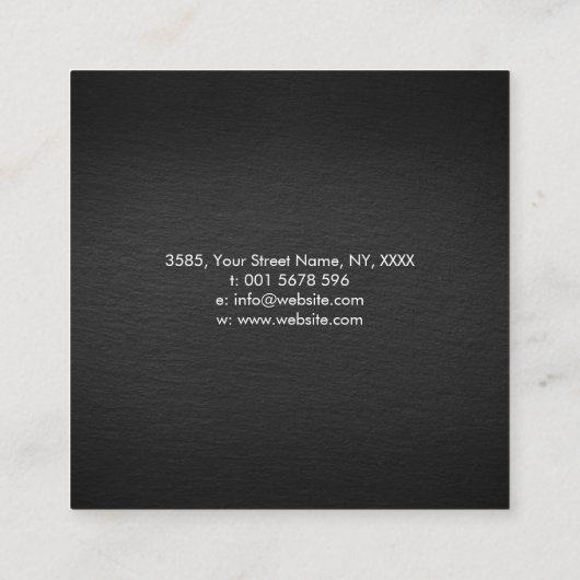 ドットアートカメラのシャッター写真家 スクエア名刺 (裏面)