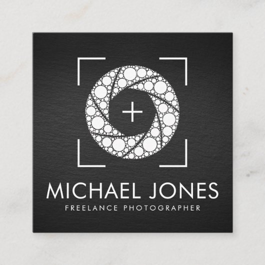 ドットアートカメラシャッターフォトグラファーSquare Business スクエア名刺 (正面)