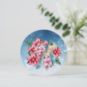 ドットアートセンターかわいいウミガメのノートカードを挿入 サンキューカード (スタンド正面)