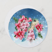 ドットアートセンターかわいいウミガメのノートカードを挿入 サンキューカード (正面/裏面)