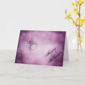 ドットアートブラックウィドウドスパイダーくもの巣 カード (黄色い花)