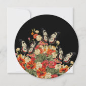 ドットアートマンダラインサートフローラ蝶ノートカード サンキューカード (正面)