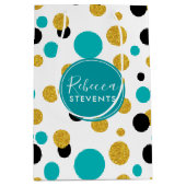 ドットエレガントカラフルパターン ミディアムペーパーバッグ (正面)