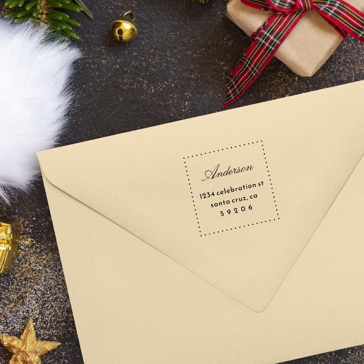 ドットエレガントスクリプトファミリ名差出人住所 セルフインキングスタンプ