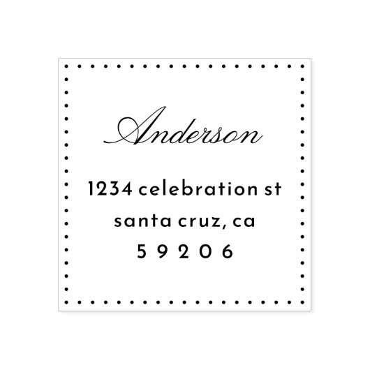 ドットエレガントスクリプトファミリ名差出人住所 ラバースタンプ (インプリント)