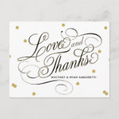 ドットエレガント金ゴールドありがとう ポストカード (正面)
