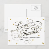 ドットエレガント金ゴールドありがとう ポストカード (正面/裏面)