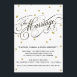 ドットエレガント金ゴールド結婚式招待状 招待状<br><div class="desc">フェスティバルスタイリッシュと；このモダンシックな招待は、金ゴールドドットとブラックの風通しの良いスクリプトフォントと純粋なロマンスを呼び起こす金ゴールドと輝く。Matching 救-the--DateとResponseカードも利用可能。お客様の招待に完璧に合わせて、豊富な郵便料金コレクションから封筒のウェディングスタンプを追加。封筒の封筒、封筒のライナー、ポケット折り畳み®エンクロージャは、zazzle.comからアドオン（右）として利用できる</div>