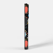 ドットカラフルと抽象芸術図形のパターン iPhoneケース (右側面)