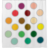 ドットカラフルと白 シャワーカーテン (正面)