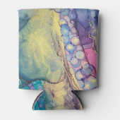 ドットカラフルアルコールインク液体抽象芸術アート1 缶クーラー (正面)