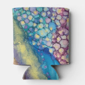 ドットカラフルアルコールインク液体抽象芸術アート1 缶クーラー (裏面)