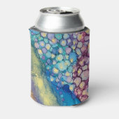 ドットカラフルアルコールインク液体抽象芸術アート1 缶クーラー (缶裏面)