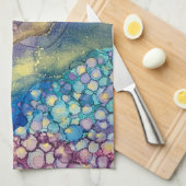 ドットカラフルアルコールインク液体抽象芸術アート2 キッチンタオル (四つ折り)