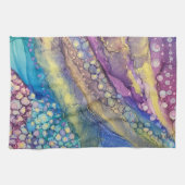 ドットカラフルアルコールインク液体抽象芸術アート2 キッチンタオル (横)