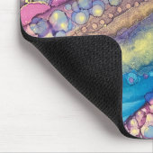 ドットカラフルアルコールインク液体抽象芸術アート2 マウスパッド (コーナー)