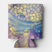 ドットカラフルアルコールインク液体抽象芸術アート2 缶クーラー (正面)