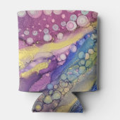 ドットカラフルアルコールインク液体抽象芸術アート4 缶クーラー (裏面)