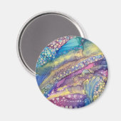 ドットカラフルアルコールインク液体抽象芸術アート マグネット (正面/裏面)