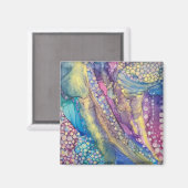 ドットカラフルアルコールインク液体抽象芸術アート マグネット (正面/裏面)
