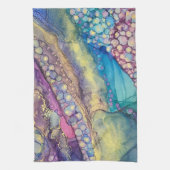 ドットカラフルアルコールインク液体抽象芸術第3条 キッチンタオル (縦)