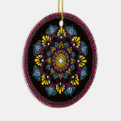 ドットカラフルアートマンダラ | 聖幾何学ボホ セラミックオーナメント (右)