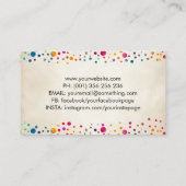 ドットカラフルアート（ばちゃばちゃ）跳ねるカメラシャッター  名刺 (裏面)