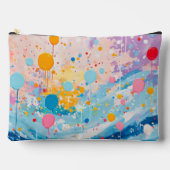 ドットカラフルドリップ(ばちゃばちゃ)跳ねる アクセサリーポーチ (正面)