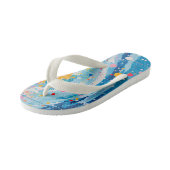 ドットカラフルドリップ（ばちゃばちゃ）跳ねる キッズビーチサンダル (アングル)