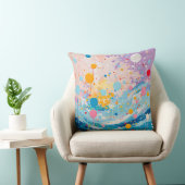 ドットカラフルドリップ（ばちゃばちゃ）跳ねる クッション (椅子)